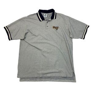 Vintage St. Louis Rams Polo Shirt Mens XXL 2XL Navy/White Dynasty Cotton Blend